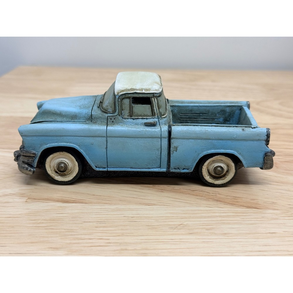 Popular Imports 1998 Vintage Blue Pickup Truck Resin Figurine Rustic Decor #44
